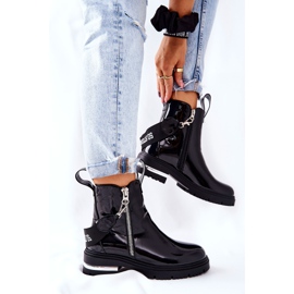 PS1 Botas Calientes Piel Lacada Con Cremallera Cortona Negra negro 3