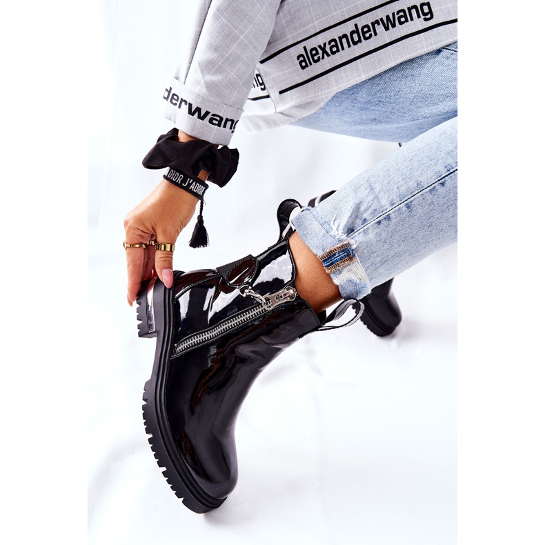 PS1 Botas Calientes Piel Lacada Con Cremallera Cortona Negra negro 1 PS1 Botas Calientes Piel Lacada Con Cremallera Cortona Negra negro 1