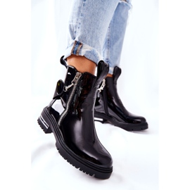 PS1 Botas Calientes Piel Lacada Con Cremallera Cortona Negra negro 4