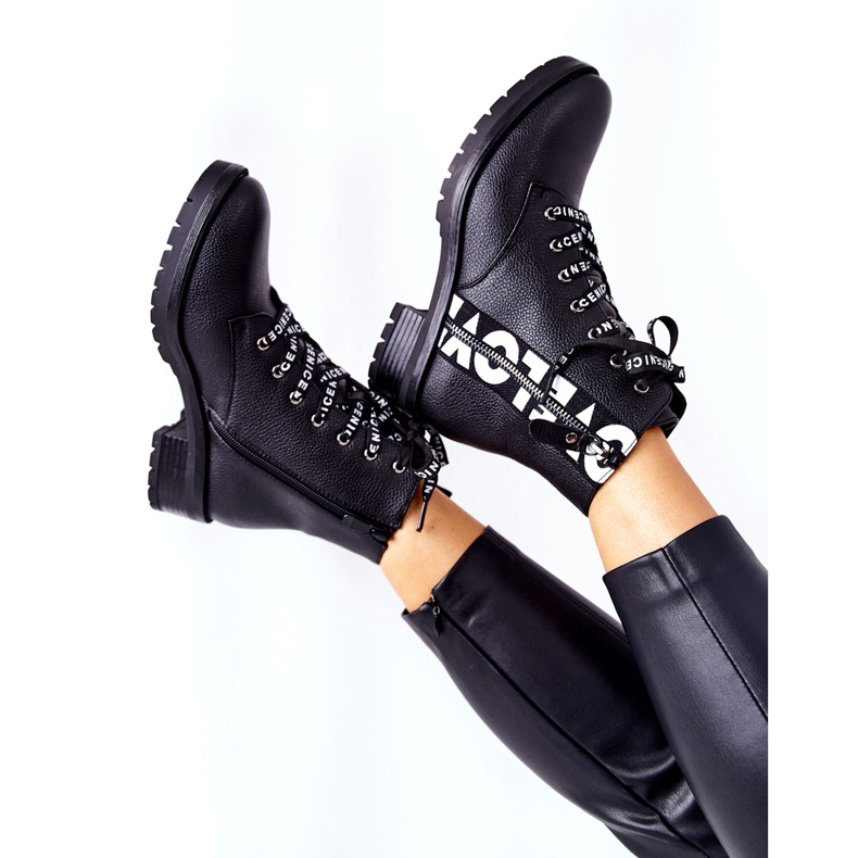 POTOCKI Trabajadores de botas de cuero en negro Henri Zipper 2