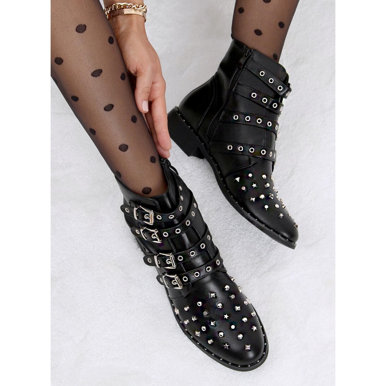 Negro Botas con tachuelas negro M8AX1658-18 Negro 1