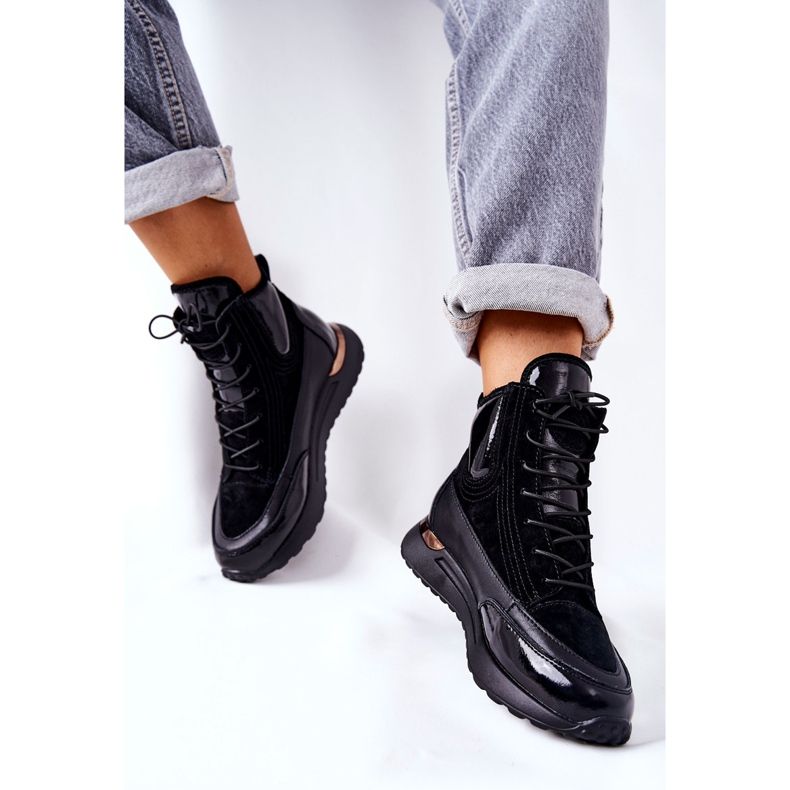 POTOCKI Negro Zapatillas deportivas de cuero negras Chocci 2