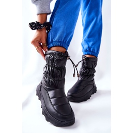 PE1 Botas de nieve cálidas negras Starbone para mujer con cremallera negro 4
