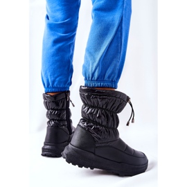 PE1 Botas de nieve cálidas negras Starbone para mujer con cremallera negro 6