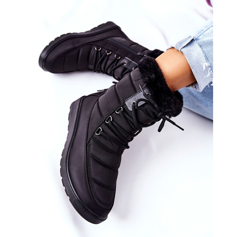 Vinceza Botas Altas Para Nieve Con Piel Negra Haneta negro 1