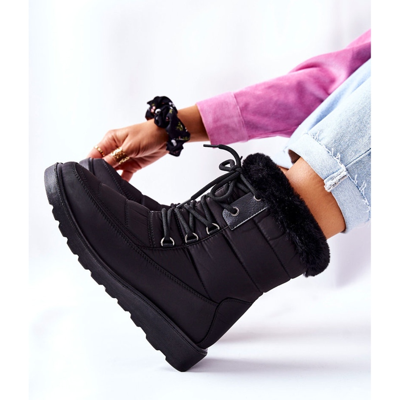 Vinceza Botas Altas Para Nieve Con Piel Negra Haneta negro 2