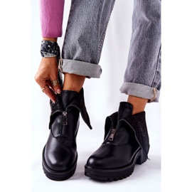 Vinceza Botas de piel de tacón negro Challonte 1 Vinceza Botas de piel de tacón negro Challonte 1