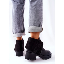 Vinceza Botas de piel de tacón negro Challonte 4