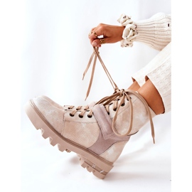 Botas de trabajo de cuero beige Maciejka 05219-04 5