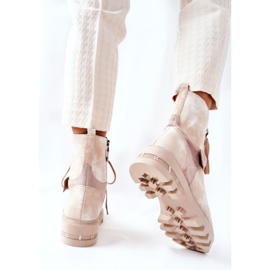 Botas de trabajo de cuero beige Maciejka 05219-04 8
