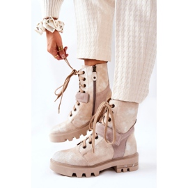 Botas de trabajo de cuero beige Maciejka 05219-04 10