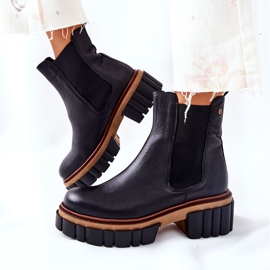 Botas de trabajo de cuero negro Maciejka 05312-01 4