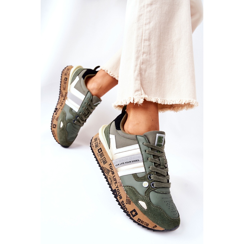 Zapatillas deportivas de mujer Big Star II274299 Khaki caqui verde 2