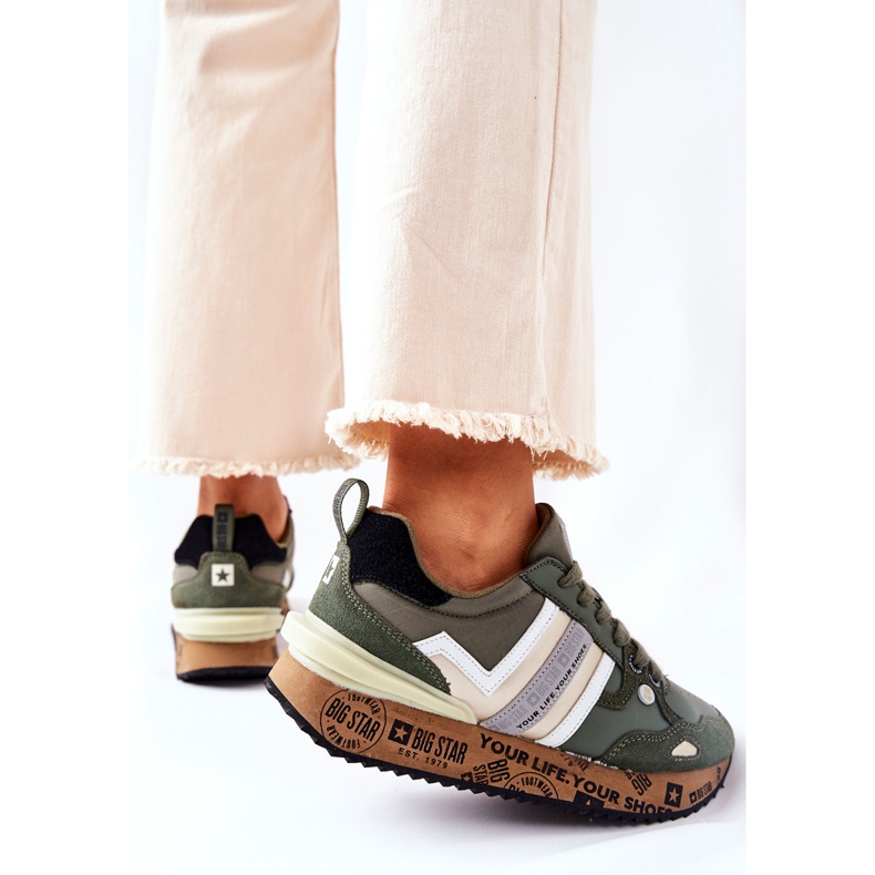 Zapatillas deportivas de mujer Big Star II274299 Khaki caqui verde 1