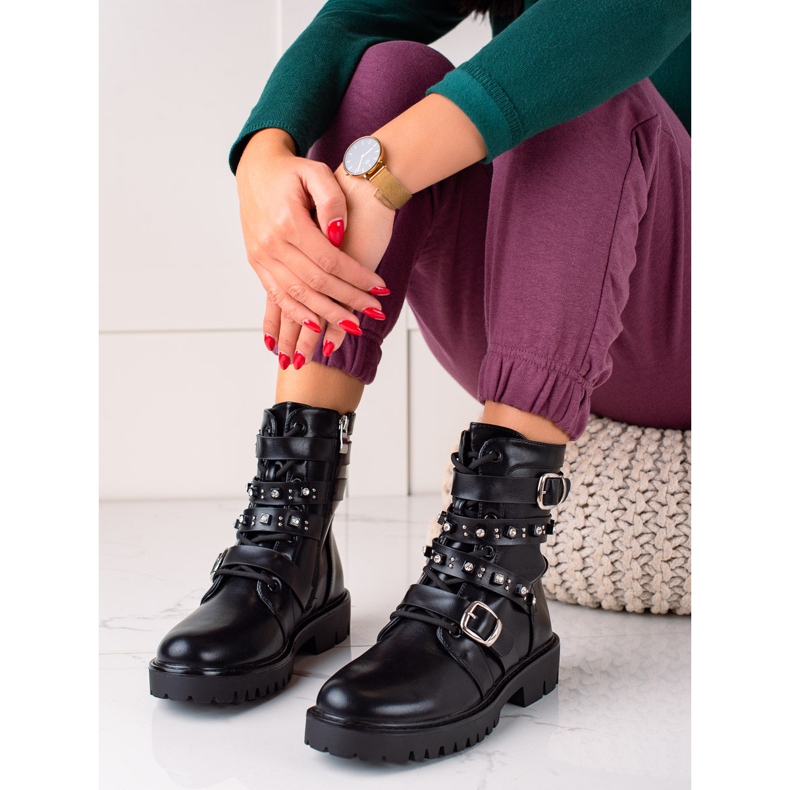 TRENDI Trabajadores negros con diamantes de imitación 1