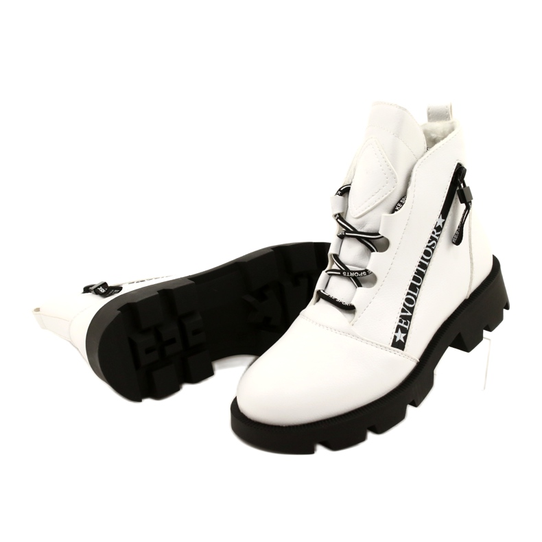 Botas Sergio Leone BT740 Blancas blanco negro 3