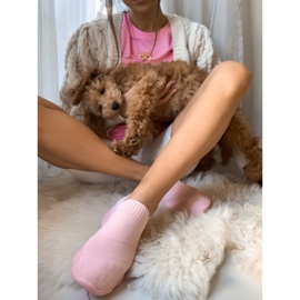 SHELOVET Zapatos cómodos sin cordones rosado 5