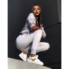 SHELOVET Zapatos deportivos blancos casuales 4