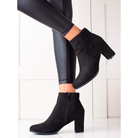 TRENDI Botines casuales de gamuza negro 3
