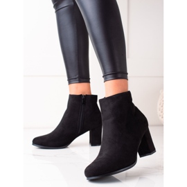TRENDI Botines casuales de gamuza negro 1