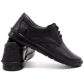 Olivier Zapato casual hombre piel 7095 grano negro 4