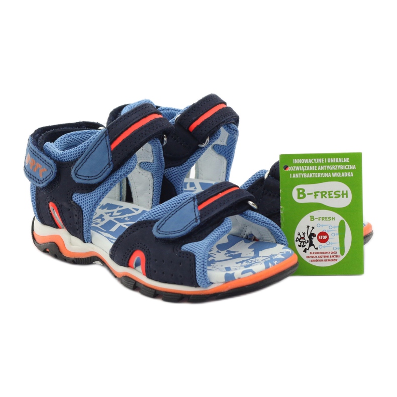 Bartek Sandalias de cuero de los chicos de la marina azul 4