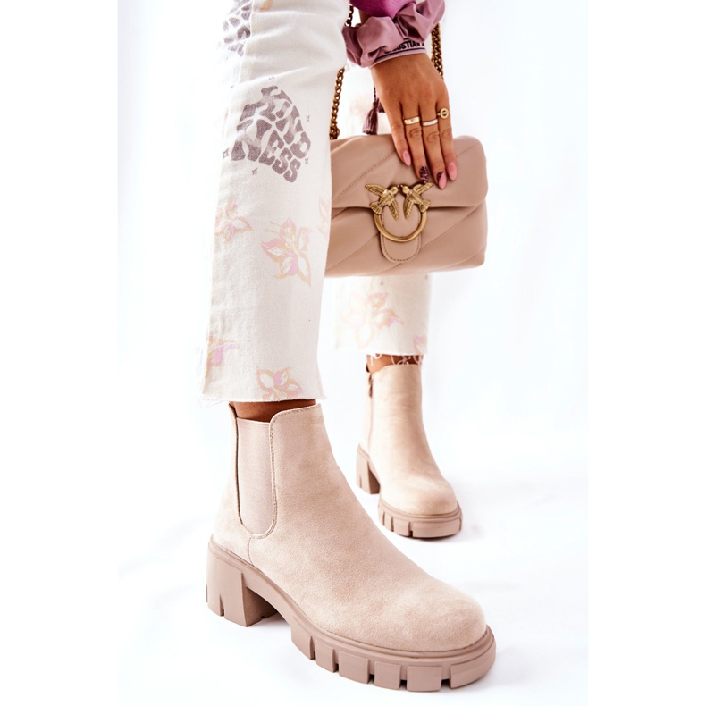 PS1 Botas cálidas en tacones altos Beige Madge 1