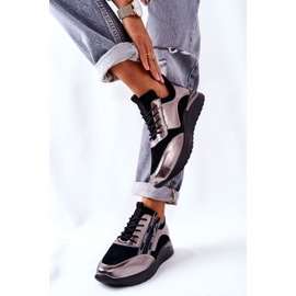 POTOCKI Zapatillas Deportivas Piel Zapatillas Negro Plata Minor 4