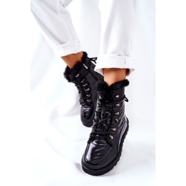 POTOCKI Botas de nieve altas con aislamiento de piel Negro Estornudos 5