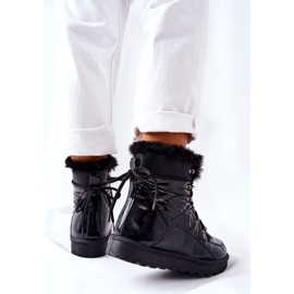 POTOCKI Botas de nieve altas con aislamiento de piel Negro Estornudos 6