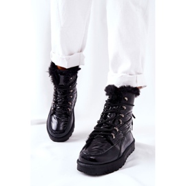 POTOCKI Botas de nieve altas con aislamiento de piel Negro Estornudos 7