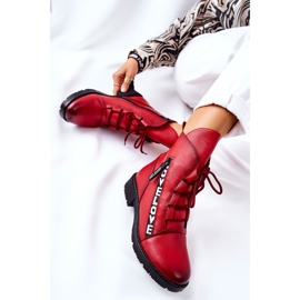 POTOCKI Botines de piel con cremallera decorativa Lomessa roja rojo 3