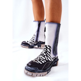 Botas Altas Piel Maciejka Negro-Blanco 05141-11 2
