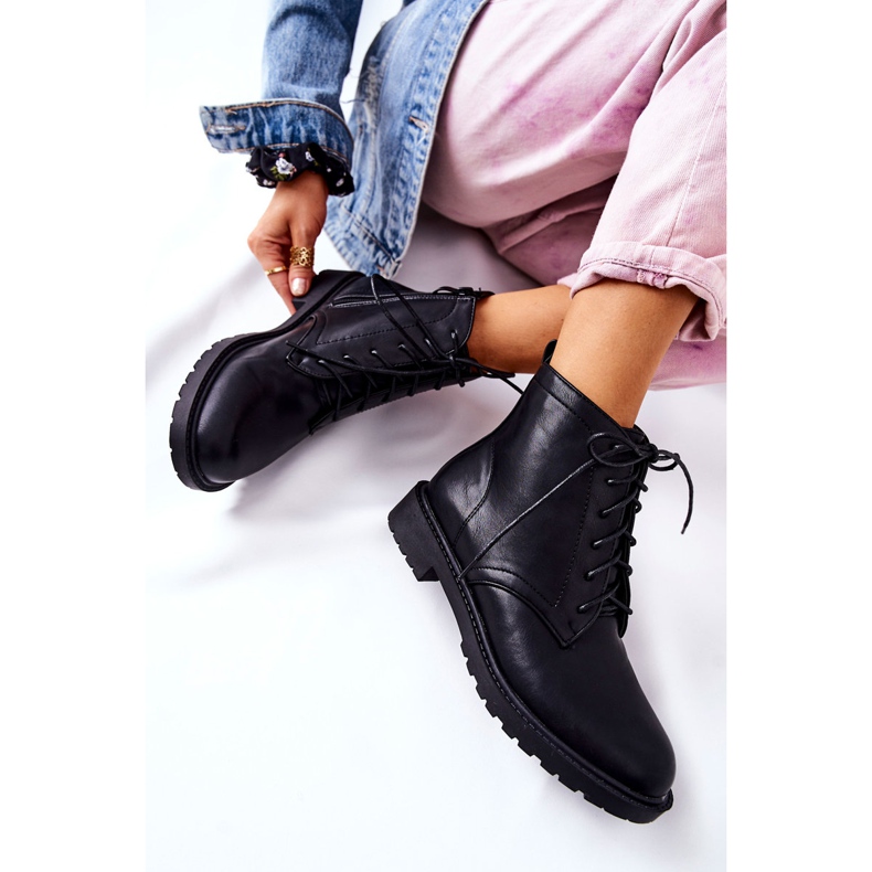 PH1 Botas Clásicas De Cuero Negro Atado Melome 1