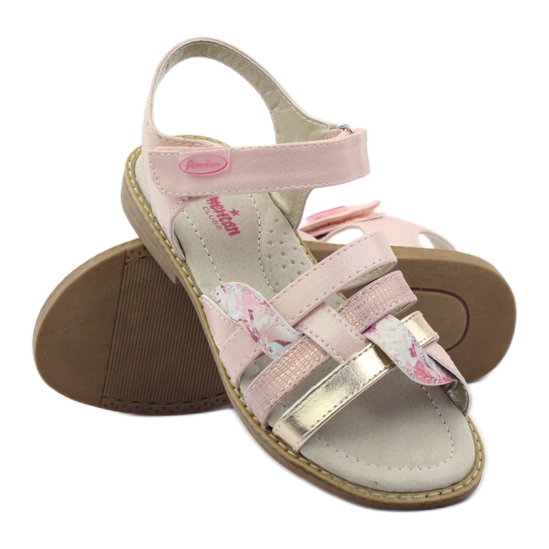 American Club Sandalias gladiadoras en oro rosa rosado dorado 3