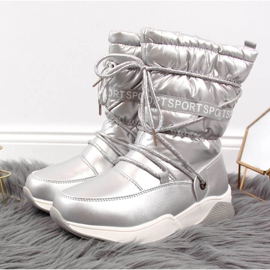 Botas de nieve impermeables Jr EVE324B plateado blanco 1