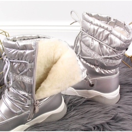 Botas de nieve impermeables Jr EVE324B plateado blanco 2