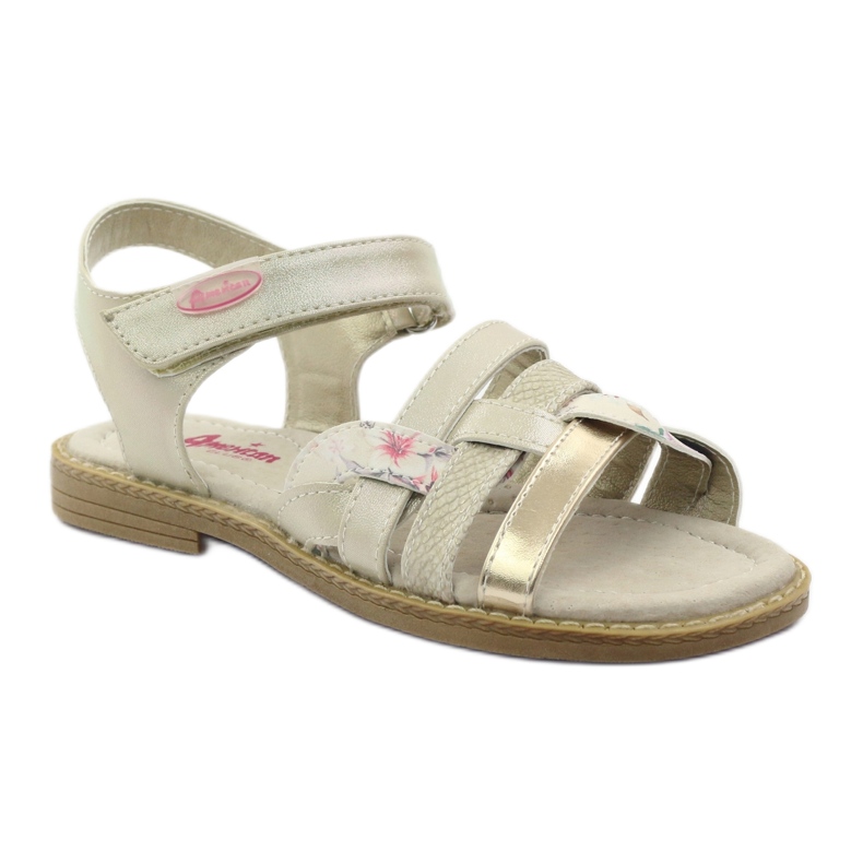 American Club Sandalias americanas gladiatori beige dorado 1