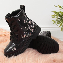 Botas negras niñas insuladas Jr EVE326 blanco negro 2
