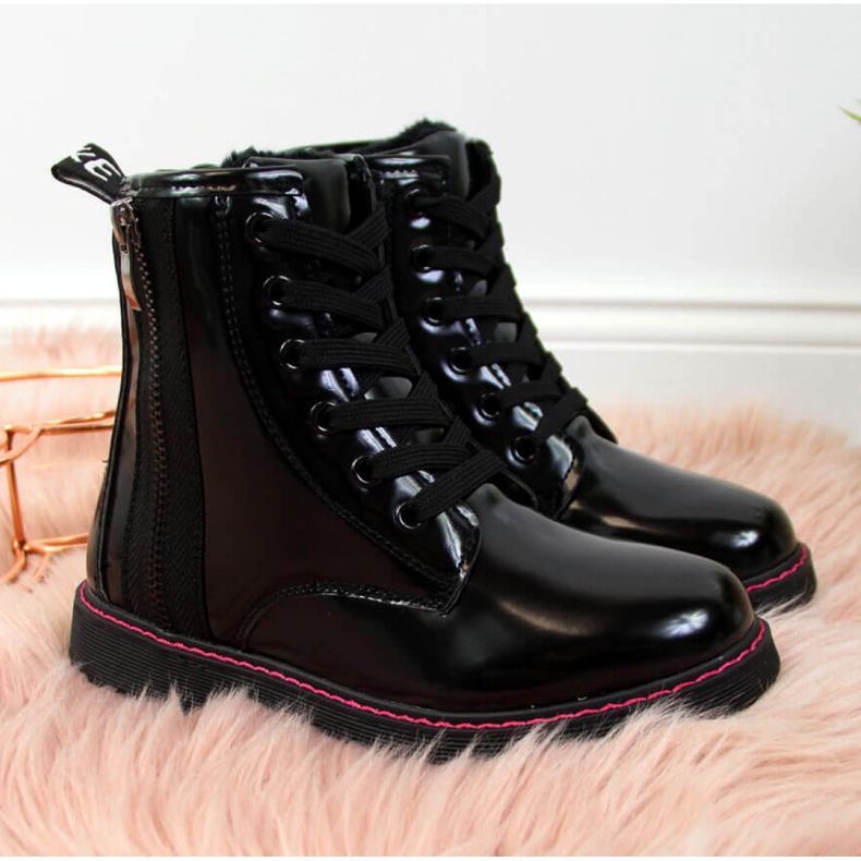 Botas lacadas aislantes Jr EVE327A negro blanco 1 Botas lacadas aislantes Jr EVE327A negro blanco 1