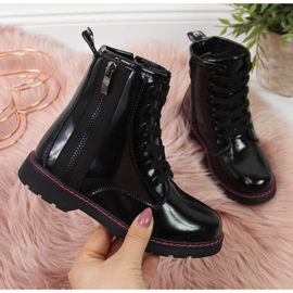 Botas lacadas aislantes Jr EVE327A negro blanco 3