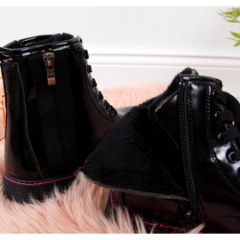 Botas lacadas aislantes Jr EVE327A negro blanco 4