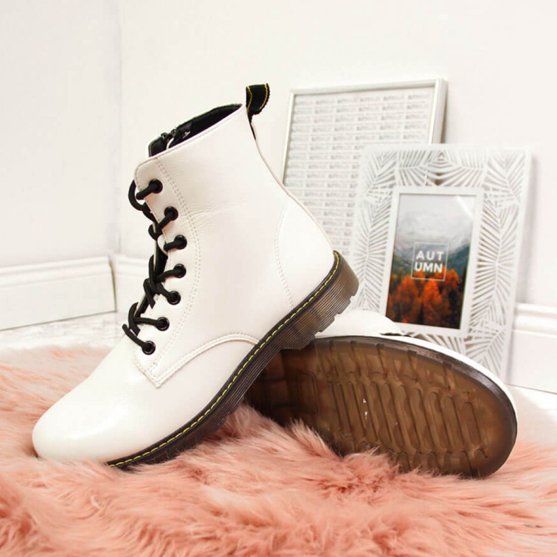 Botas insuladas lacadas Miss E Jr EVE251B blanco 2