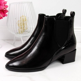 Botines Chelsea lacados Sergio Leone W SK340A negro 1