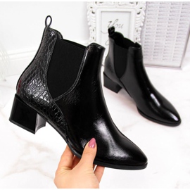 Botines Chelsea lacados Sergio Leone W SK340A negro 2
