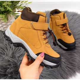 Zapatos de trekking aislados Jr EVE321B camel blanco marrón 2