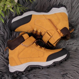 Zapatos de trekking aislados Jr EVE321B camel blanco marrón 4