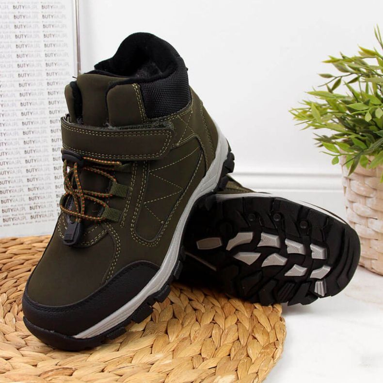 Zapatos de trekking aislados Jr EVE321C caqui blanco verde 1