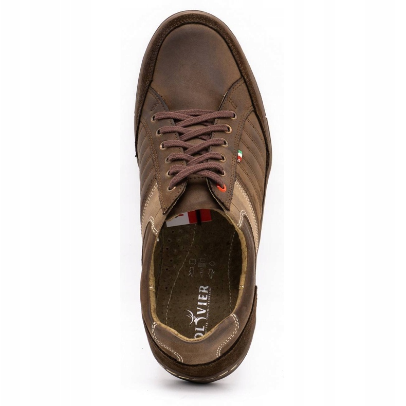 Zapatos de hombre de piel Olivier 236GT marrón 7