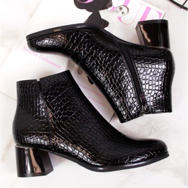 Botas de tacón con piel de serpiente Potocki W WOL30A negro 3